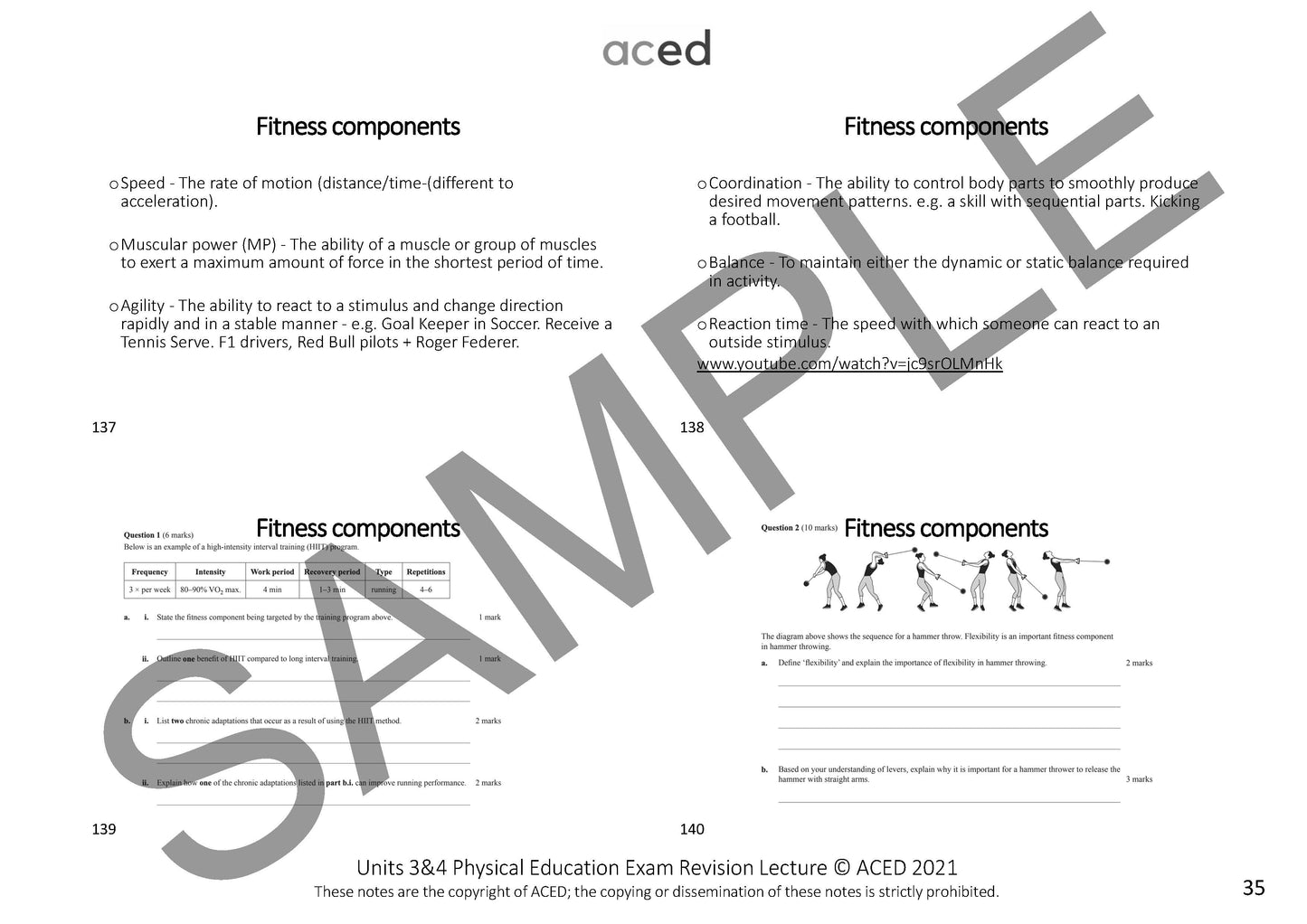 Units 3&4 Physical Education Exam Revision Notes 2025
