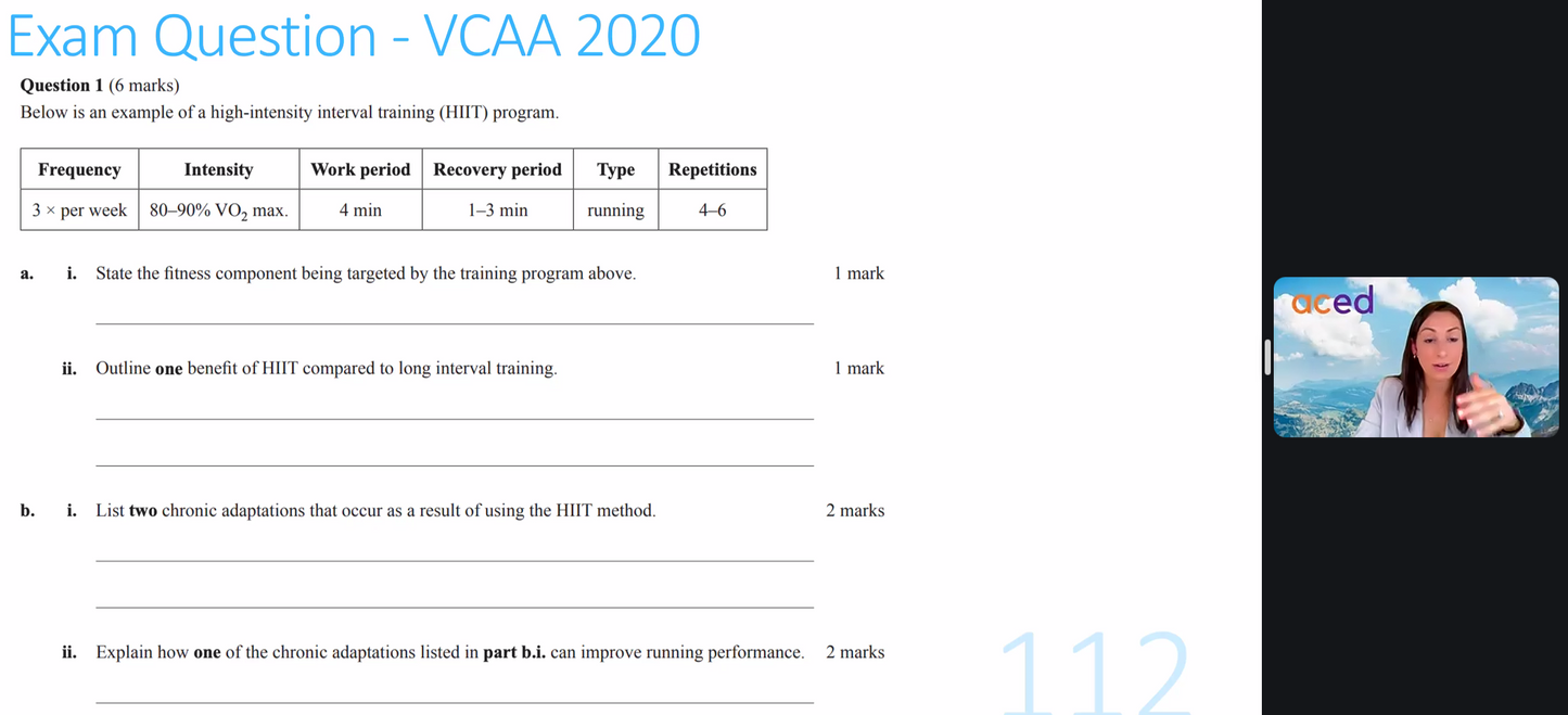 Units 3&4 Physical Education Exam Revision Lecture 2025: 24th September, 9am – 12:30pm