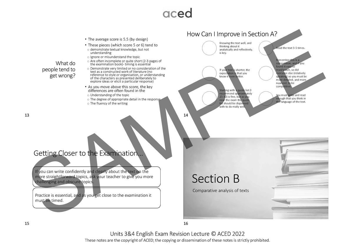 Units 3&4 English Exam Revision Notes 2026