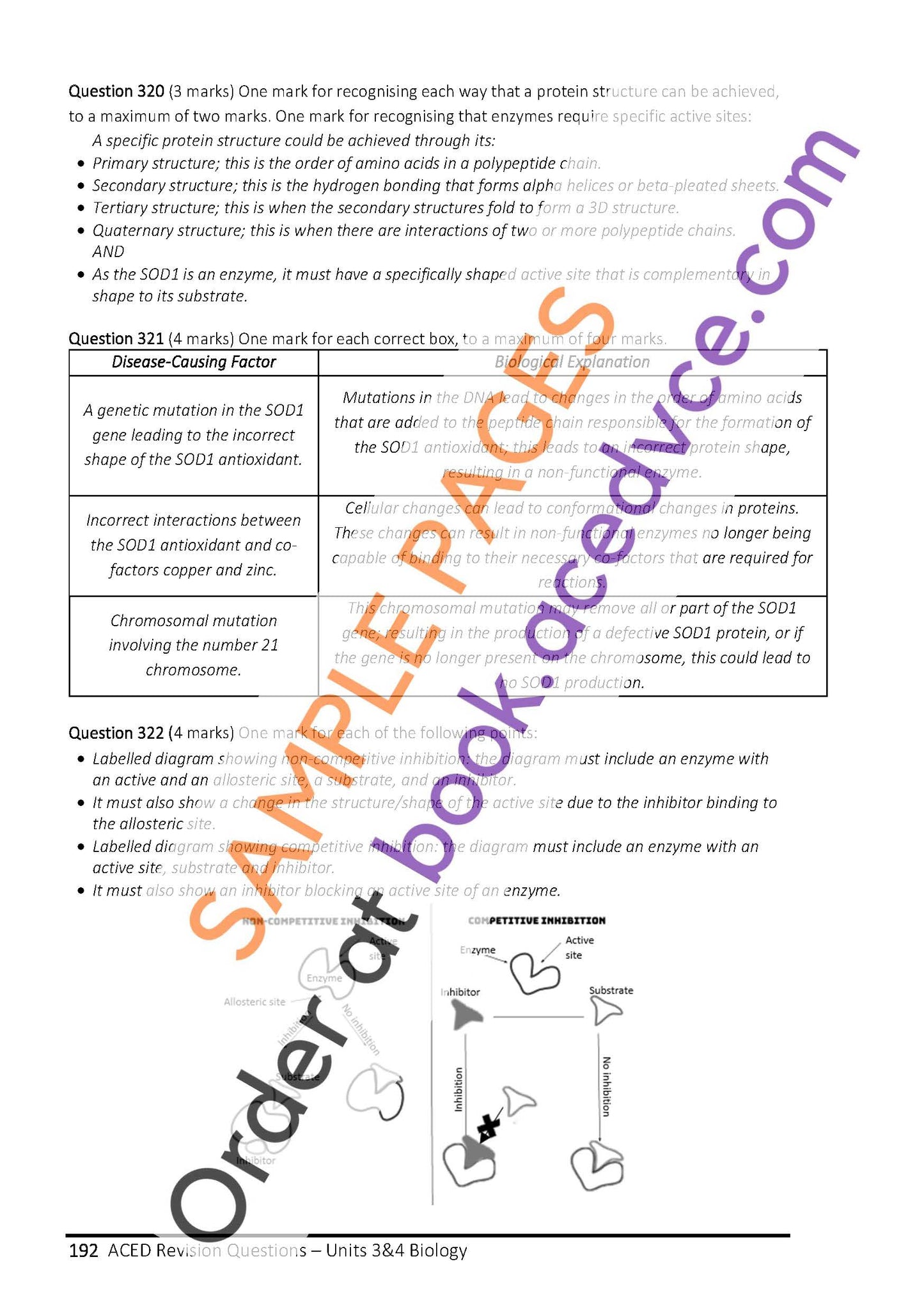 ACED Revision Questions Book - Units 3&4 Biology Edition 1