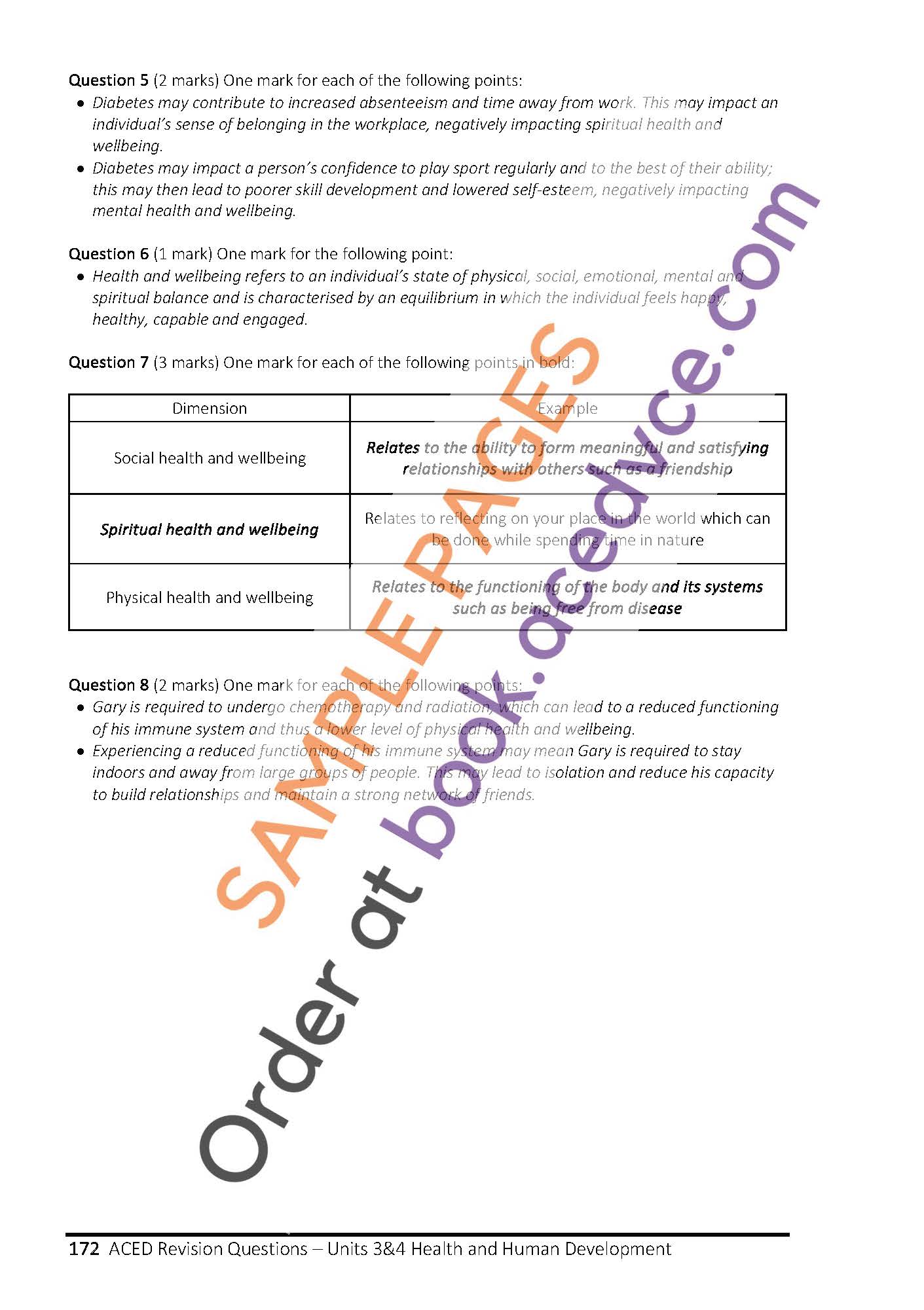 ACED Revision Questions Book - Units 3&4 Health and Human Development Edition 1