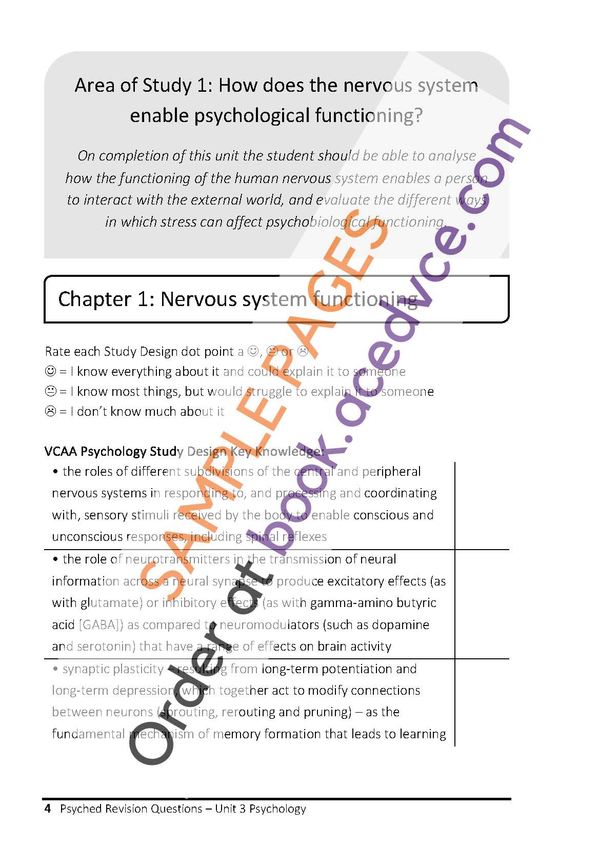 Psyched Revision Questions Book - Unit 3 Psychology Edition 1