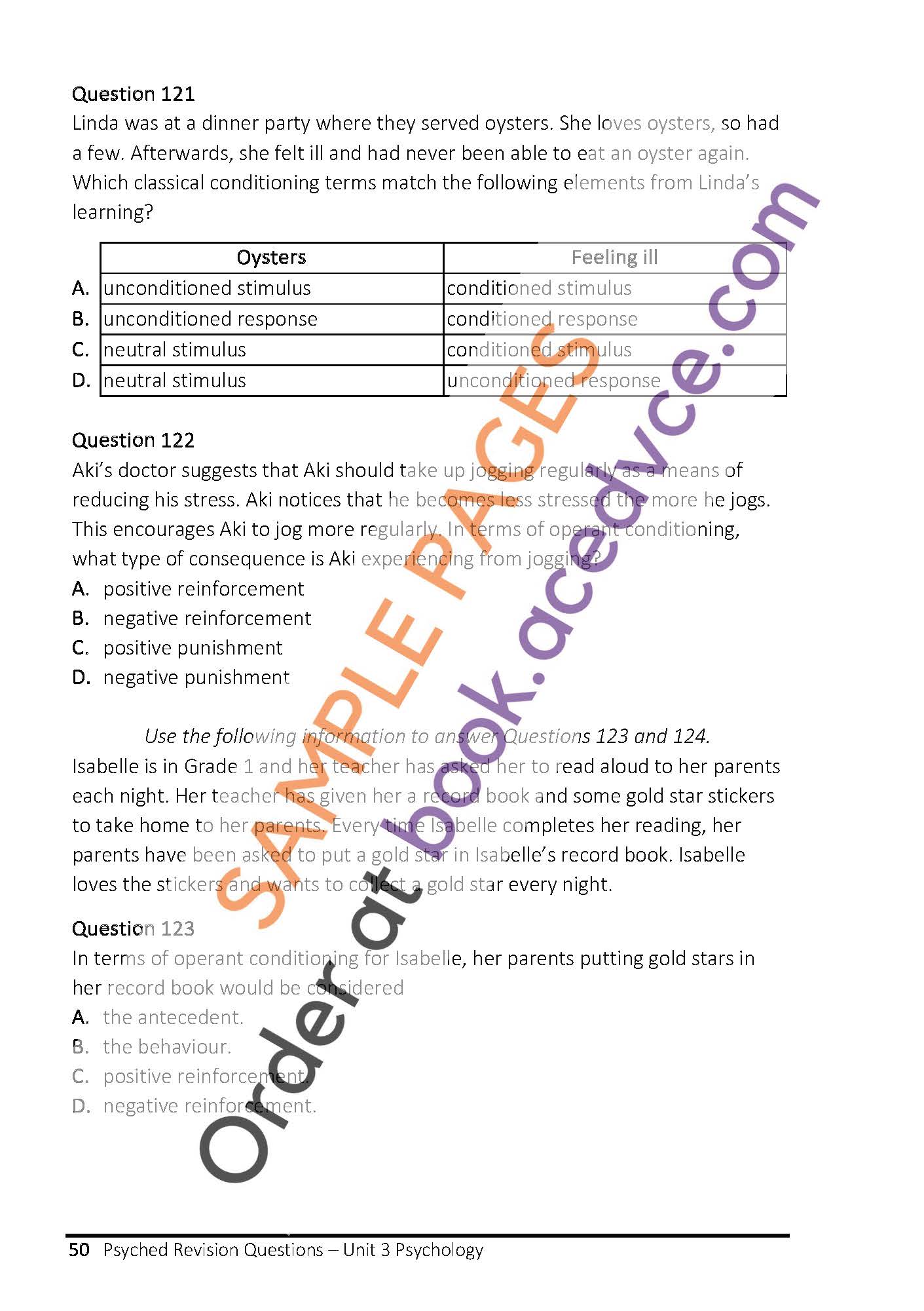 Psyched Revision Questions Book - Unit 3 Psychology Edition 1