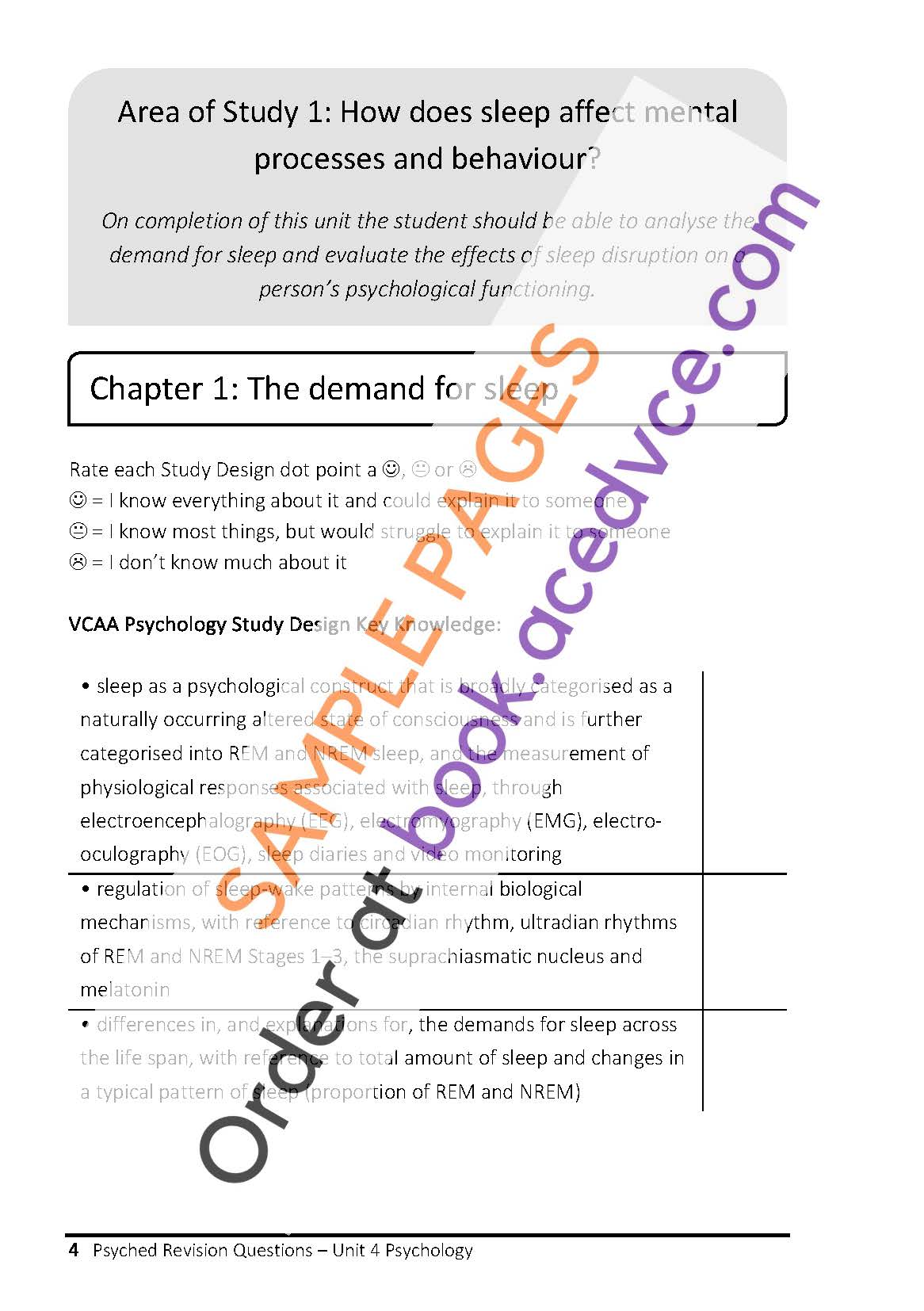 Psyched Revision Questions Book - Unit 4 Psychology Edition 1