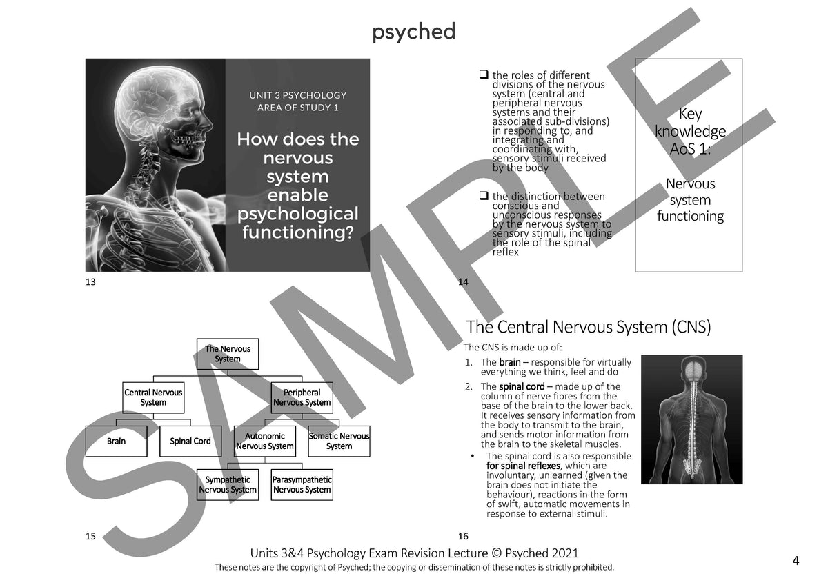 Units 3&4 Psychology Exam Revision Notes 2026
