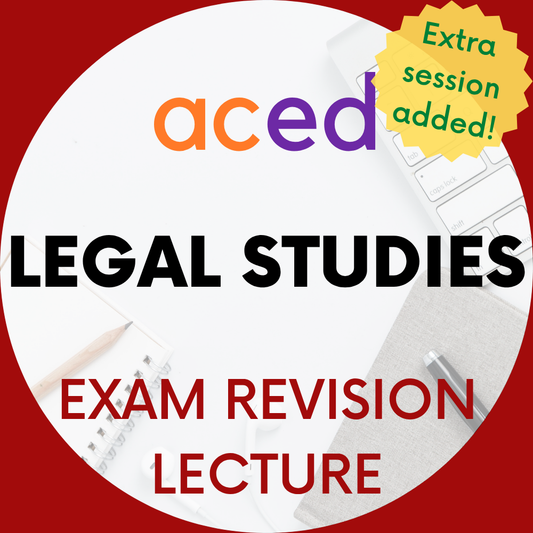 Units 3&4 Legal Studies Exam Revision Lecture 2026: 25th October, 12:30–3:30pm
