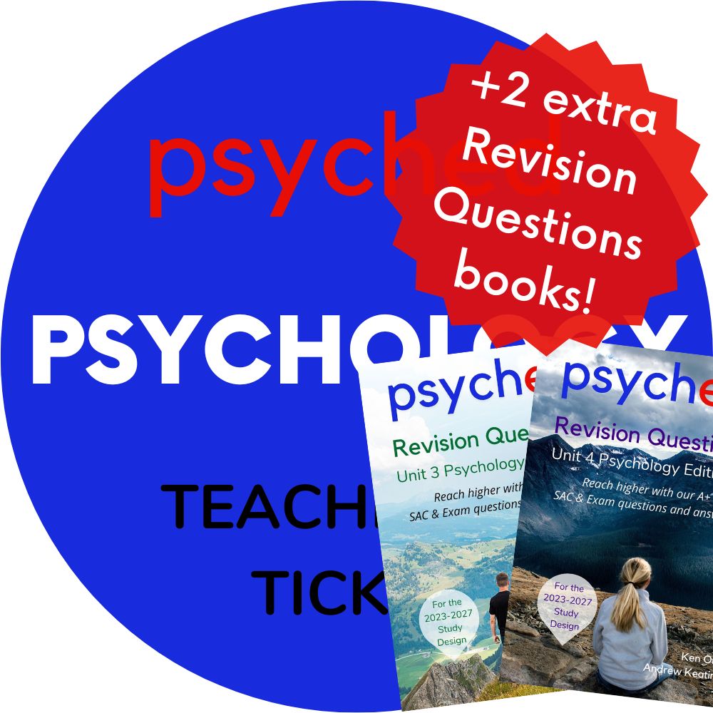 Units 3&4 Psychology Exam Revision Lecture 2024: 15th September, 1:00pm – 4:30pm
