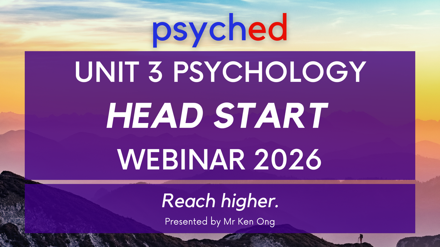 VCE Unit 3 Psychology Head Start Webinar - 1st March 2026, 1-4pm